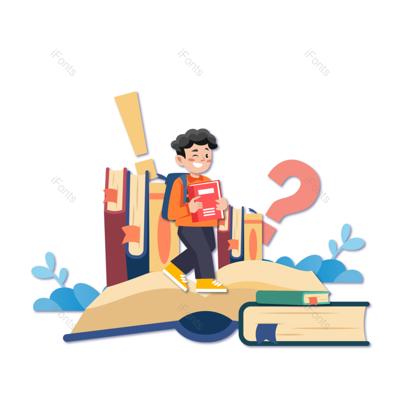 学习图片,书本元素,阅读PNG,孩子免抠素材